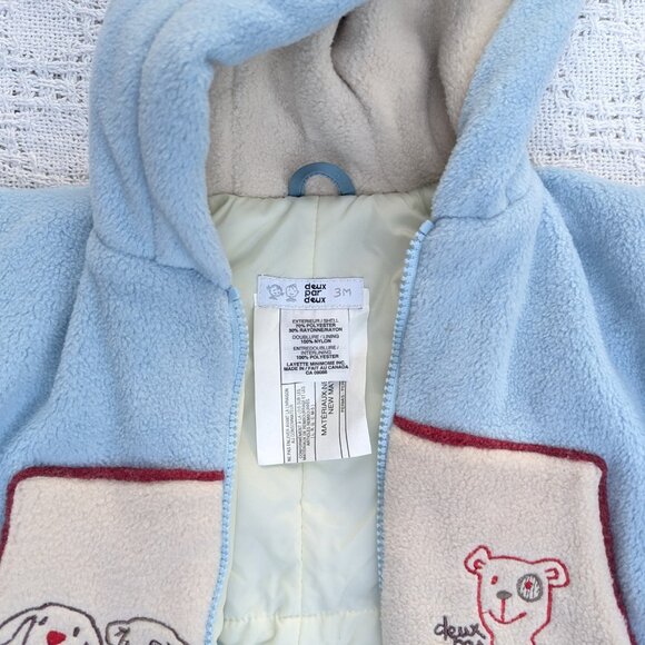Deux Par Deux Babies' Hooded Insulated Snowsuit + Hat Age 3 Month, 6 m, 9 m NEW - Picture 13 of 16
